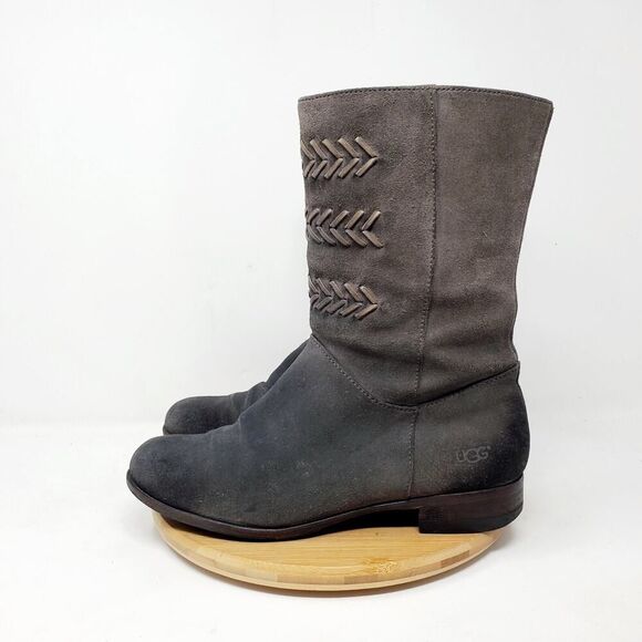 UGG Boots Womens 8 Cailyn Distressed Suede Inside Zip Boho Roper 3182 Shoes - Picture 1 of 11